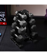 Rubber Hex Dumbbell, Weight Dumbbells Pair Coated Barbell Fitness With R... - $2,546.91 MXN