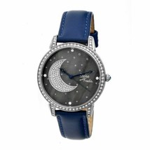 NEW Sophie and Freda SF2405 Womens Moon &amp; Stars Blue Leather Silver Steel Watch - £95.21 GBP