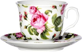 11 Oz June Rose Chintz Teacup And Saucer Set of 2 - £35.81 GBP