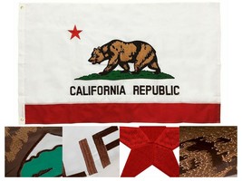 3x5 California Embroidered 210 Denier Sewn Premium banner Flag USA SHIPPER - £32.88 GBP