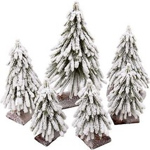 6pcs Mini Christmas Trees Separate Tabletop Christmas Trees with Spray S... - £52.70 GBP