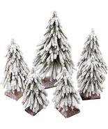 6pcs Mini Christmas Trees Separate Tabletop Christmas Trees with Spray S... - £52.09 GBP