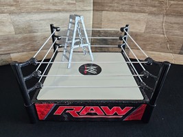 2010 Mattel WWE WWF RAW WrestleMania Pop Up Ring Spring Loaded &amp; Ladder! - £30.29 GBP