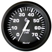 Faria Euro Black 4&quot; Tachometer - 7,000 RPM (Gas - All Outboard) [32805] - £58.14 GBP
