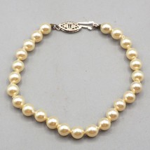 Faux Pearl Bracelet w/ Sterling Silver .925 Clasp - £27.86 GBP