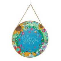 Blessed Suncatcher Izzy and Oliver 7&quot; Flowers and Bees Glass Hanging Chain - £20.67 GBP