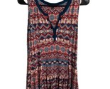 RBX womens V Neck Sleeveless Tunic Top colorful Graphic Print S - £7.33 GBP