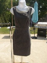 Nwot Connected Charcoal Tiered Dress W Pearls 6 - £28.15 GBP