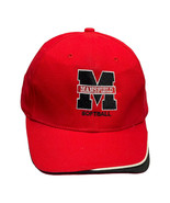 Mansfield Softball Men&#39;s One Size Red 100% Cotton Adjustable Fitted Hat/Cap - $18.37