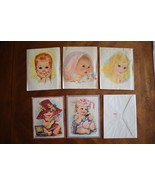 50s Vintage 2 BIG Greeting Cards Baby Toddler Kid Children &amp; 3 damaged P... - $266.38 MXN
