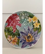 Tommy Bahama Melamine Dinner Plate Set Of 2 Colorful Tropical Flowers De... - $24.74