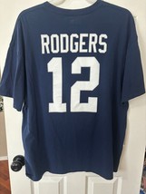 Men&#39;s Adult Shirt T-Shirt Green Bay Packers NFL Team Apparel Rogers #12 Sz 2XL - £8.31 GBP