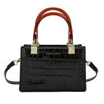 Patent Leather Handbags for Women 2023 New Small Square Bag Stone Woman Shoulder - £43.74 GBP