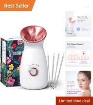 3-in-1 Facial Steamer &amp; Humidifier - Advanced Nano Ionic Technology, Ros... - $74.20