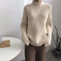 Jumper Turtleneck Women Solid Knitted Sweaters - £13.58 GBP