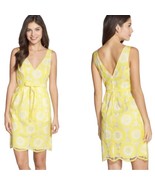 NWT TRACY REESE Plenty Thea Pastel Yellow Daisy Floral Lace Bow Detail D... - $1,400.11 MXN