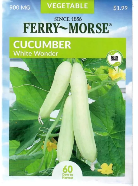 Cucumber White Wonder Vegetable Seeds Non-Gmo - Ferry Morse 12/24 Fresh Garden - $7.50