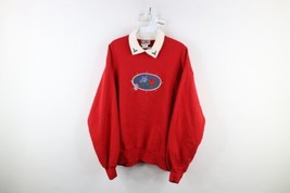 Vtg 90s Country Primitive Womens Large Nature Bird Mouse Collared Sweatshirt USA - £39.52 GBP