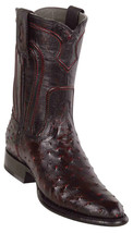 Los Altos Cherry Handmade Genuine Ostrich Roper Round Toe Cowboy Boot - £408.94 GBP+