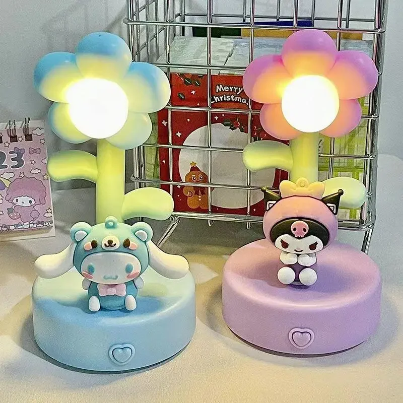Sanrio Kuromi Cinnamoroll Night Light Sun Flower Modeling Desk Lamp Student - £19.96 GBP