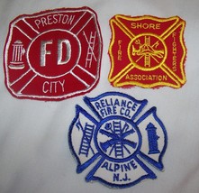 LOT 3 FIRE DEPARTMENT UNIFORM EMBROIDERED PATCH FIREMAN ALPINE NJ PRESTO... - £7.78 GBP