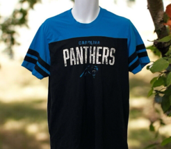 Carolina Panthers Mens T Shirt Size L/G Black Blue Logo Short Sleeve - $8.82