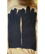 Vintage Womens Black Suede Leather Gloves Made in Paris Sz 6 3/4 - €32,51 EUR