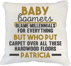 Make Your Mark Design Baby Boomers. Quote White Pillow Cover for Millenn... - £19.37 GBP+