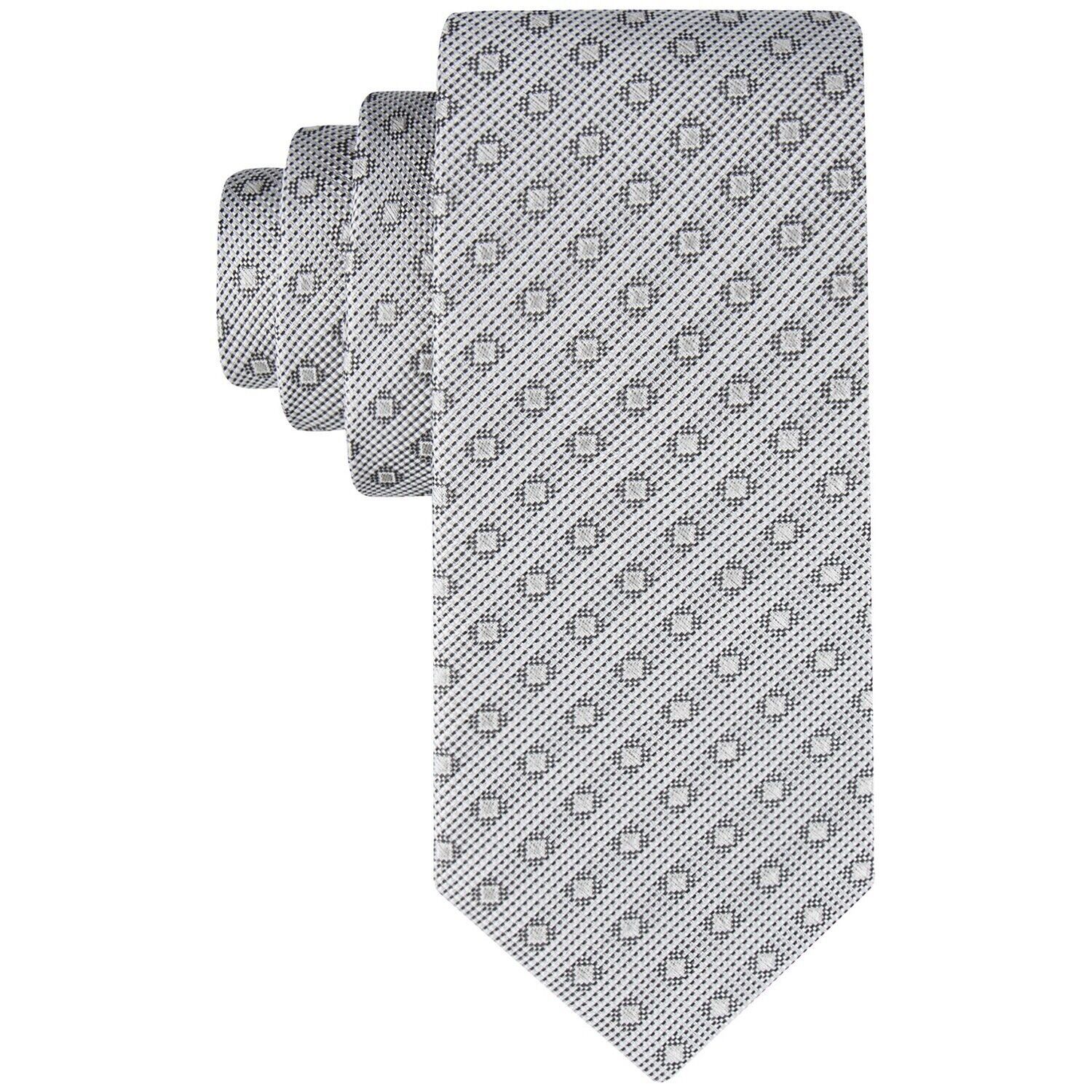Calvin Klein Men&#39;s Square Grid Neat Tie Cream OS B4HP - $9.95