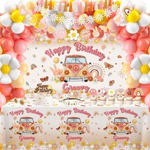 Groovy Birthday Party Decoration Pack 165Pcs, Retro Hippie Boho Daisy Party Favo - £31.16 GBP