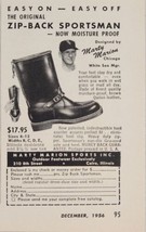 1956 Print Ad Zip-Back Sportsman Boots Marty Marion Chicago White Sox Cairo,IL - £7.40 GBP