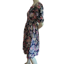 VTG Miss Dorby Short Sleeve Dress Size 8P Floral Cotton Modest Below Kne... - £17.43 GBP