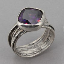 Retired Silpada Oxidized Sterling GLADIATOR GLAM Purple CZ Ring R2757 Si... - $49.99