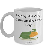 Corn Mug, Corn On The Cob Day, Little Known Holidays, Gift Idea White Ce... - £15.81 GBP