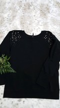 Forever Athletic Womens Black Color Silver Studded Shoulders Top Shirt M... - $7.91