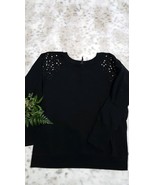 Forever Athletic Womens Black Color Silver Studded Shoulders Top Shirt M... - $10.78 CAD