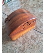 FRED MARILYN BUSS WOOD PUZZLE TRINKET JEWELRY BOX Walnut & KOA VINTAGE - $59.00