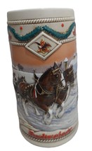 Budweiser VTG 1996 Holiday Christmas Beer Stein American Homestead Clydesdale - £12.48 GBP