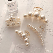 Pearl Hair Clips for Women,Large Hair Claw Clip Strong Hold No Slip,Bana... - $10.67