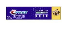 Crest 3D White fluoride Anti-Cavity  ToothPaste:2.4oz/68gm-Stain Eraser - £5.35 GBP