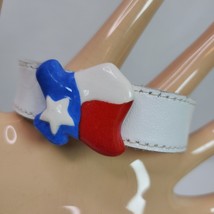 Vintage Texas State Flag White Grunge Wrap Bracelet Band Handcrafted 9.5... - £28.37 GBP