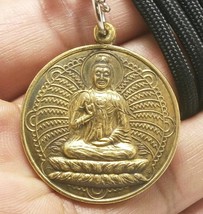 Guanyin Quanim chinese brass pendant amulet guan yin quan im yin and yang sign b - £24.93 GBP