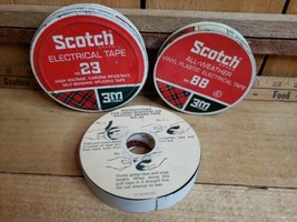  Scotch Brand Vintage 1960s Electrical Tape No 23 Tin     Full &amp; No 88 Tin Empty - $41.61