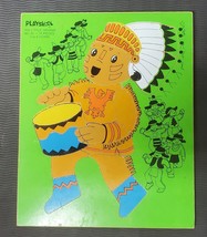 Vintage Playskool Wooden Puzzle Ten Little Indians 9x12 Inches  A - £18.38 GBP