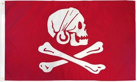 Henry Avery Red Pirate Flag Jolly Roger Skull Crossbones Banner Ship 3x5 Foot - £14.14 GBP