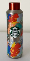 Starbucks Summer 2020 Vacuum Stainless Steel Water Bottle Bright Colors Leaves - $15.17