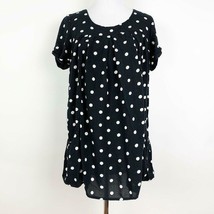 Anthropologie Holding Horses Black White Polka Dot Tunic Top Short Sleev... - $208.09 MXN