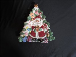 Vintage Fitz and Floyd Santa Gingerbread Christmas Tree Candy Cane Plate Platter - £22.76 GBP