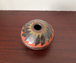 Mata Ortiz Pottery Vase  by Rene Pedregon Tri Color Geometric Design Southwest - £20.90 GBP