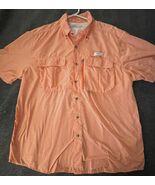 Gander Mountain Guide Series Men&#39;s Orange Gingham Check SS Shirt. Size L... - $250.69 MXN